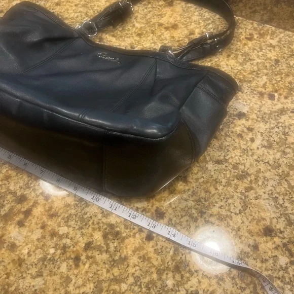 Coach Gallery Soft Black Leather Handbag Tote Purse - Picture 5 of 13